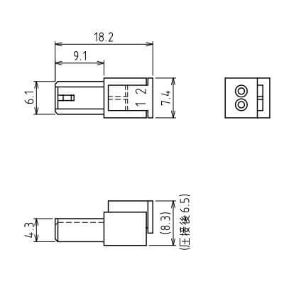 2芯クイックコネクター　232D-02S1B-DA5-FA（50個入り）商品画像